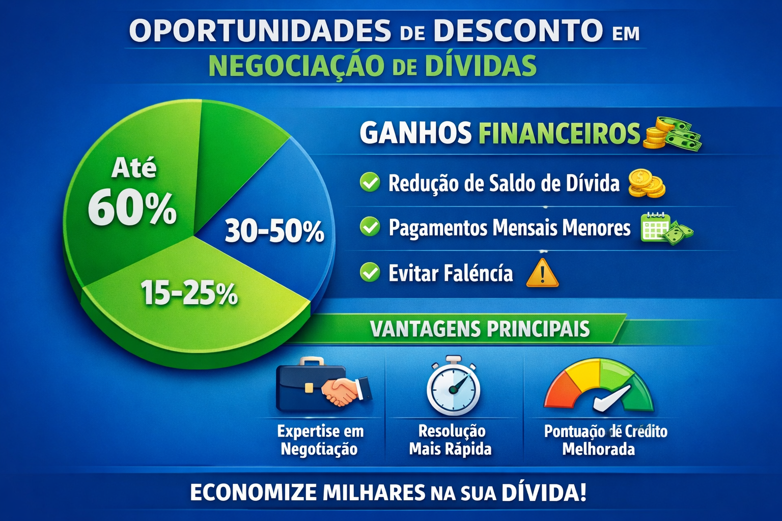 Oportunidades de desconto em negociação de dívidas